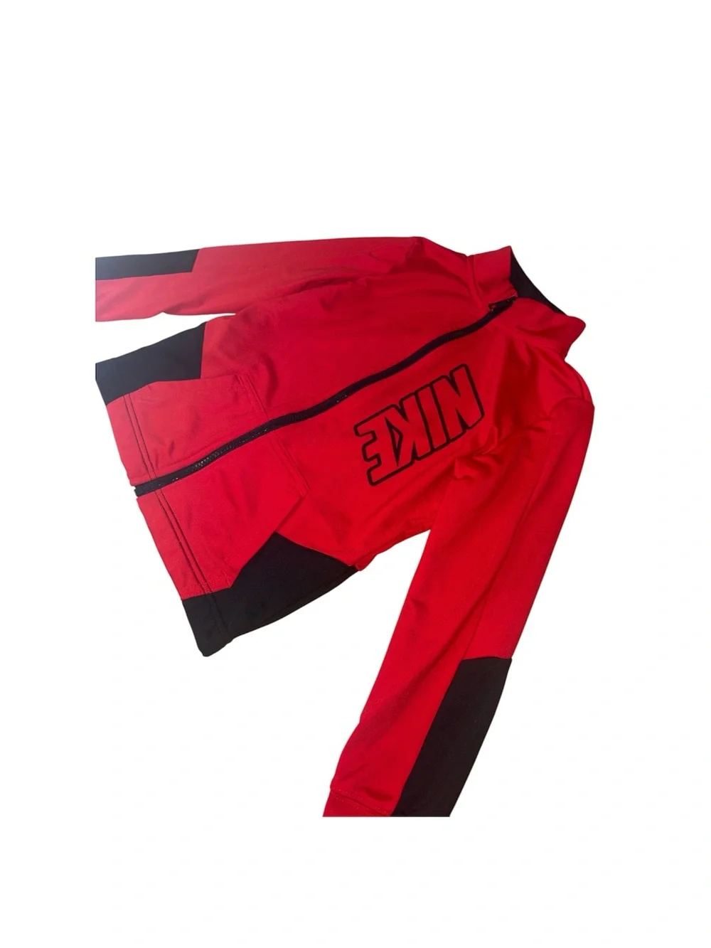 Nike Kids Red And Black Color-Block Athletic Sporty Track Jacket Boys Size 7